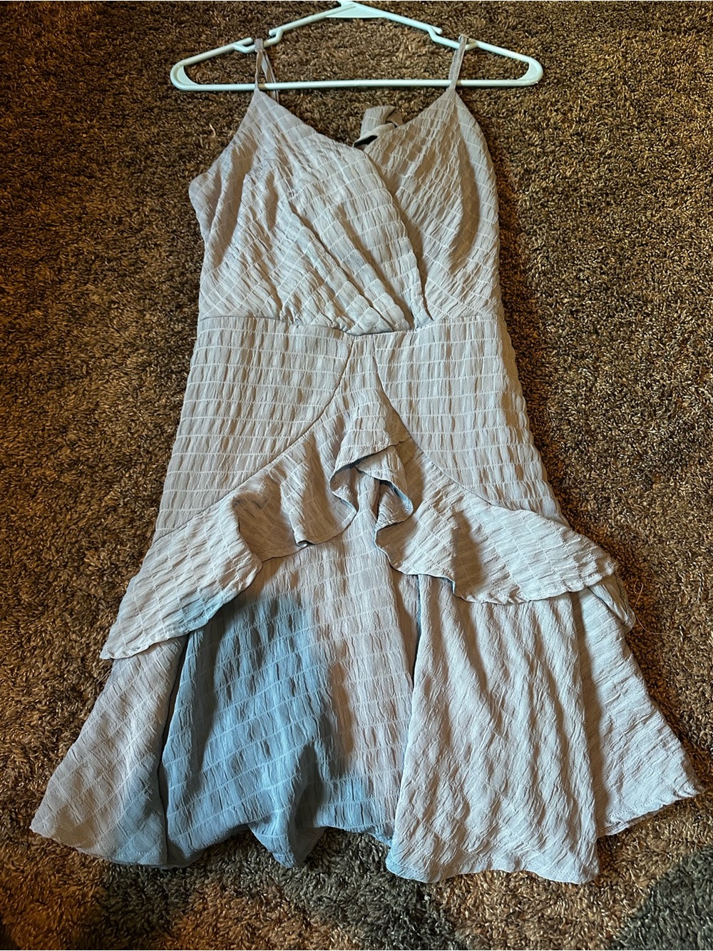 Macys Light blue Ruffle-Trim Spaghetti Strap Dress